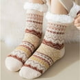 thumbnail image 5 of Monebena 1 Pairs Womens Slipper Fuzzy Socks Cute Fluffy Fleece Lined Men Socks Thicken Winter Warm Plush Cozy Soft Floor Socks M01, 5 of 7