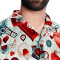 thumbnail image 5 of Valentine's Day Love Men's Short Sleeve Hawaiian Beach Shirt Casual Printed Button Down Summer Unisex Casual Shirt, 5 of 6