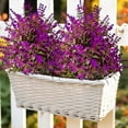 thumbnail image 4 of Artificial Plants Outdoor Pointed-Leaf Lavenders Ground Stake 45cm Tall Faux Spike for Garden Patio Decor, 4 of 6