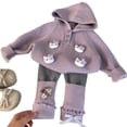 thumbnail image 1 of Ropa infantil de estilo coreano, suéter con capucha de dibujos animados para niñas de otoño, calcetines para niños, mallas de dos piezas, traje de moda, 1 of 4