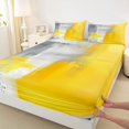 thumbnail image 4 of Homewish Yellow Abstract Ombre Queen Sheets,Retro Aesthetic Queen Sheet Sets,4pcs,1 Flat Sheet, 1 Fitted Sheet and 2 Pillowcases, 4 of 6