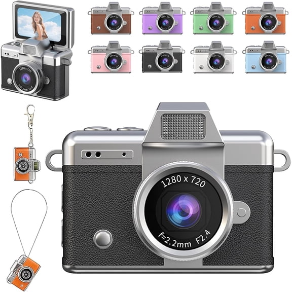Mini Keychain Digital Camera for Students Kids, 1.47in LCD Screen 1080P HD, Rechargeable Portable Pocket Cam