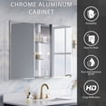 thumbnail image 4 of ANGELES HOME 44 in.×30 in.H Copper-Free Mirror Medicine Cabinet with Beveled Mirror Door and Open Shelf Set, Recessed or Surface Mount, 4 of 13