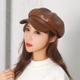 thumbnail image 3 of Gorra de pintor de cabina de cuero PU Gatsby Ivy Beret Adepaton CPB-YY135-5, 3 of 5