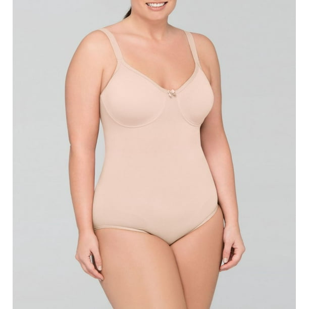 Women's Body Wrap 55001 The Pinup Plus Full Figure Bodysuit with Underwire  (Nude 3X) 