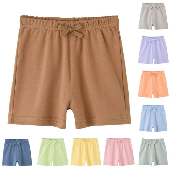WRKEKC Shorts for Girls,Toddler Kids Boys Girls Fashion Comfortable Solid Color Home Sleepwear Casual Pants Shorts