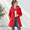 Red-Medium, variant on Black Small Waterproof Lightweight Hooded Women's Rain Jacket Windbreaker Trench Coat
