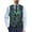Green Skull Bat Pattern, variant on Halloween Slim Fit Business Vest Featuring Green Skull Bat, Lightweight 4 Buttons Woven Waistcoat for Wedding and Casual Events