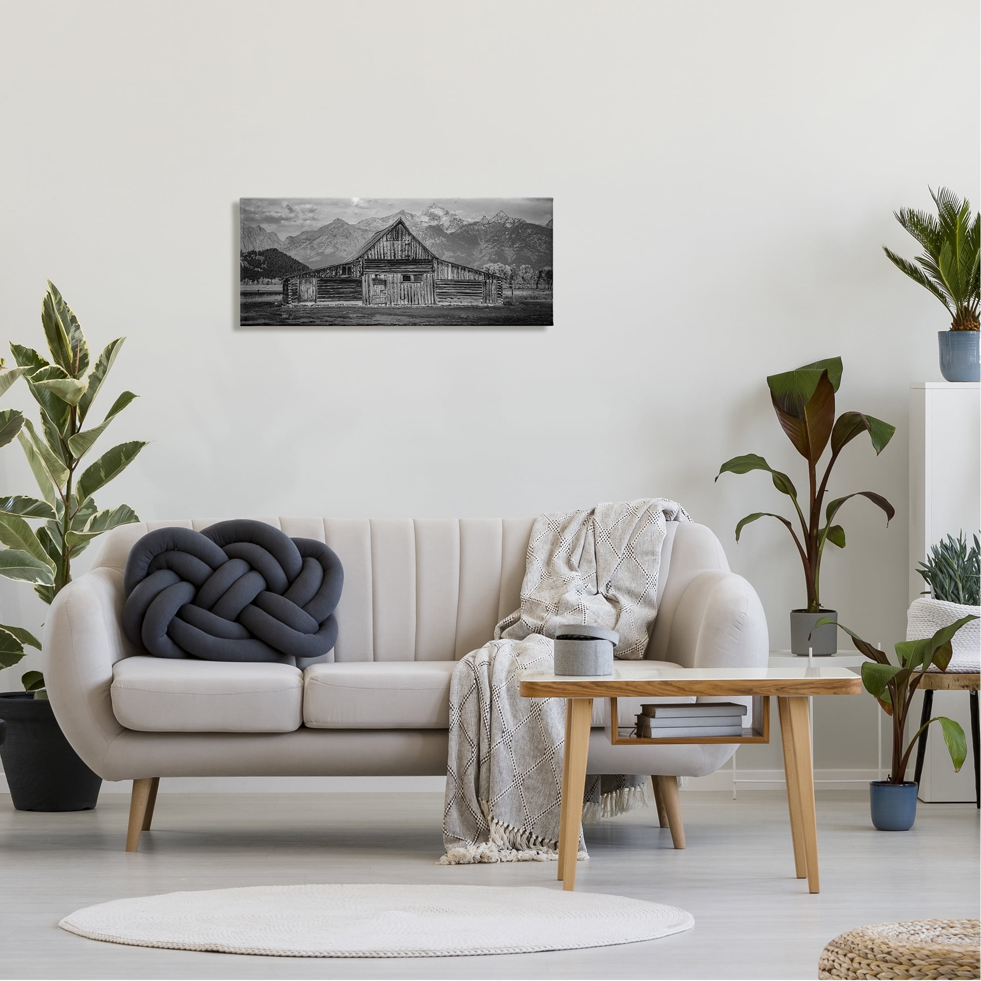 Stupell Industries Rural Mountain Cabin Landscape Photography Gallery Wrapped Canvas Art Print Wall Art, 30 x 13