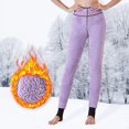 thumbnail image 4 of Gibobby Running Pantalones Deportivos Yoga Mallas gruesas terciopelo con nubes invierno para mujer, mallas largas cálidas nailon con cintura alta para y mallas largas terciopelo（Morado，Talla única), 4 of 5