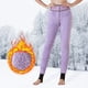 thumbnail image 4 of Gibobby Running Pantalones Deportivos Yoga Mallas gruesas terciopelo con nubes invierno para mujer, mallas largas cálidas nailon con cintura alta para y mallas largas terciopelo（Morado，Talla única), 4 of 5