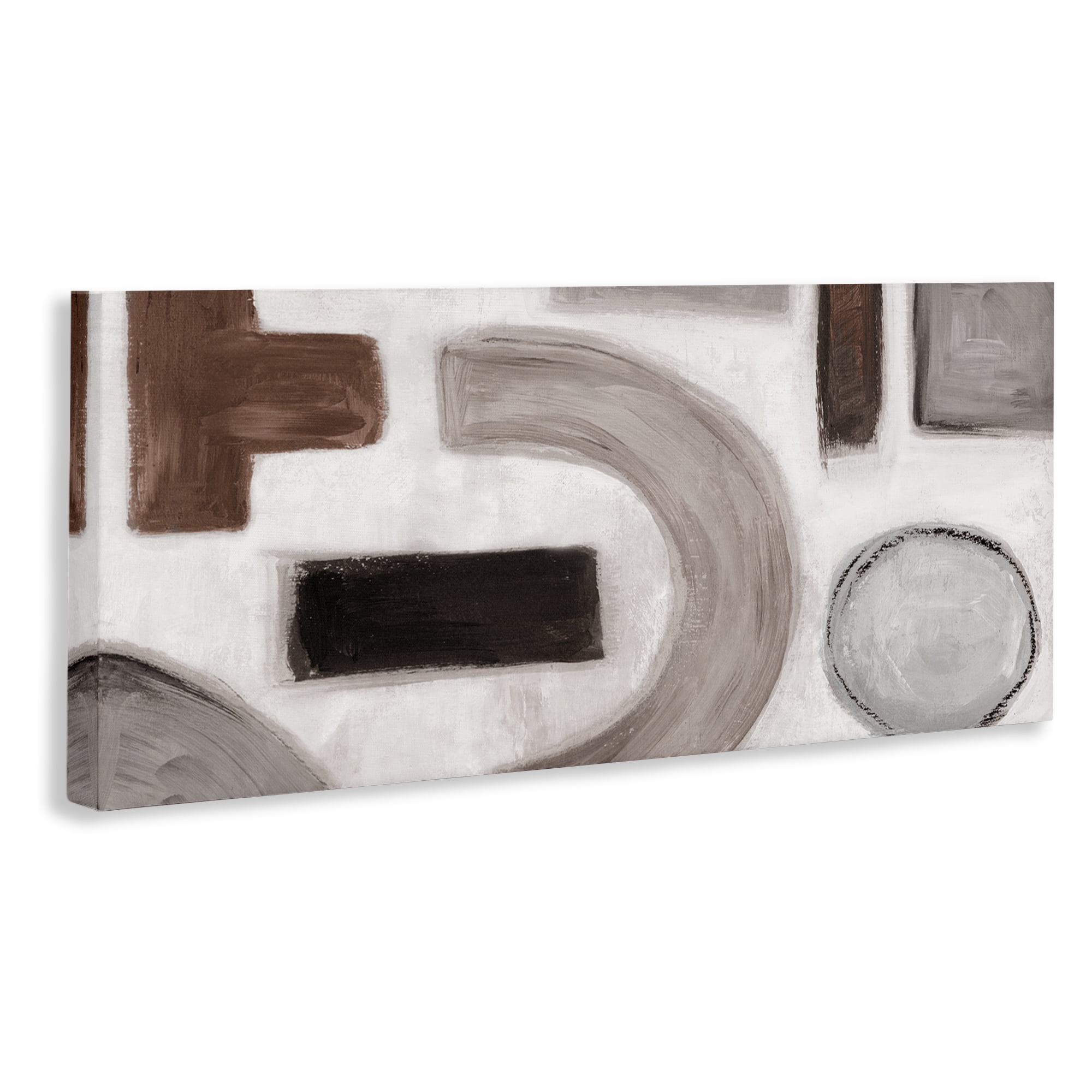 Stupell Industries Boho Geometric Shapes Abstract Painting Wrapped Canvas Art Print Wall Art, 24 x 10