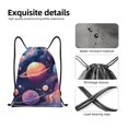 thumbnail image 5 of Drawstring Backpack - Planet Pastel Galaxy Splash Proof Small Drawstring Gym Bag for Women Men, Cinch Sports String Bag Backpack for Travel Swimming Beach, 5 of 8