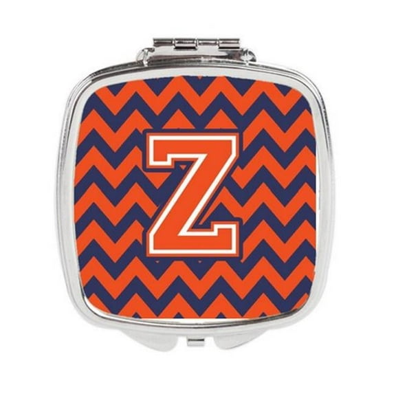 Letter Z Chevron Orange & Blue Compact Mirror - 3 x 0.3 x 2.75 in.