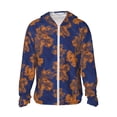 thumbnail image 2 of Lsque Golden Maple on Navy Blue UPF 50+ Lightweight Sun Protection Men's Women's Long Sleeve Shirt, Hoodie Performance -X-Large, 2 of 9