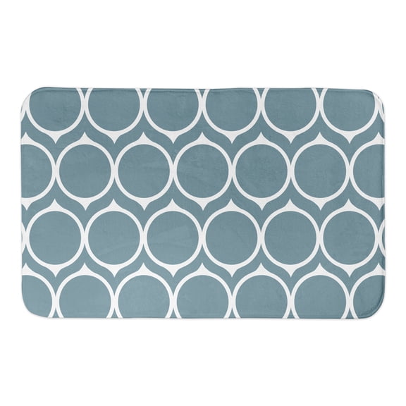 Creative Products Blue Mid Mod Circles 34x21 Bath Mat