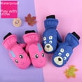 thumbnail image 2 of Guantes de esquí de invierno para niños de 3 a 10 años con dibujos animados de nieve, cálidos, resistentes al viento y al agua, de algodón grueso y con los dedos, para niños y niñas, 2 of 6