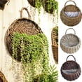 thumbnail image 1 of HLONK Wall Fence Hanging Planter Handmade Rattan Basket Hand Made Wicker Rattan Flower Basket Flower Pots Hanger Garden Decoration Indoor Outdoor Watering Hanging Baskets, 1 of 7