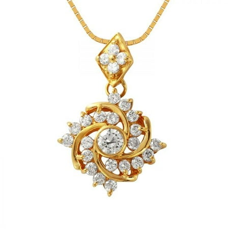 Foreli 1.02CTW Diamond 18k Yellow Gold Necklace