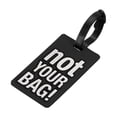 thumbnail image 1 of Equipaje Etiqueta, PVC Identificador Tarjeta Soporte Etiqueta, No Tu Bolsa Patrón Viaje Bolso Etiqueta con Ajustable Correa para Equipaje Maleta, Negro, 1 of 5