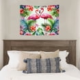 thumbnail image 4 of Shiartex Flamingo Tropical Flowers Palm Leaves Tapestry 100% Polyester 40x30in, 4 of 6