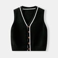 thumbnail image 2 of Crunowin Boys And Girls School Uniform Sweater Vest Button Closure Sleeveless Pullover Casual Cardigan Black Size 10, 2 of 8
