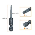 thumbnail image 2 of Uxcell 3pcs T6 Torx Screwdriver Bit 1/4" Hex Shank 2" Long S2 Steel Magnetic 6 Point Screw Driver Bits Industrial Grade Tamper Proof Star Drill Bits with No Hole Torx Head, 2 of 7