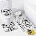 thumbnail image 4 of 4 Piece Bathroom Shower Curtain Sets Cute Little Lion Sitting In The Clouds Non-Slip Rugs And Toilet Mat Lid Rug Accessories Lion Moon And Stars Baby Gift Shower Curtain with 12 Hooks, 4 of 8