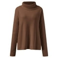 thumbnail image 6 of Women's Turtleneck Batwing Sleeve Oversized Pullover Sweater Knitted Loose Comfortable Winter Fashion Top, 6 of 8