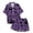 p-45Purple109, variant on CAIVO Kids Girls Soft Pajama Sets Short Sleeve Lapel Button Shirts Blouse Tops With Shorts For Daily Wear Halloween 2 Piece Nightwear