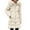 White, variant on Cnbwig Parkas for Womens Fashion Shirts Mid Length Winter with Detachable Hood Waist Drawstring Warm Thickened Padded Coat Solid Color Ladies Winter Parkas Black L