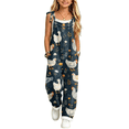 thumbnail image 4 of Coerni Girls Floral Jumpsuits Adjustable Spaghetti Tie Strap Overalls Artistic Youth Summer Lightweight Rompers 4-12 Years, 4 of 4