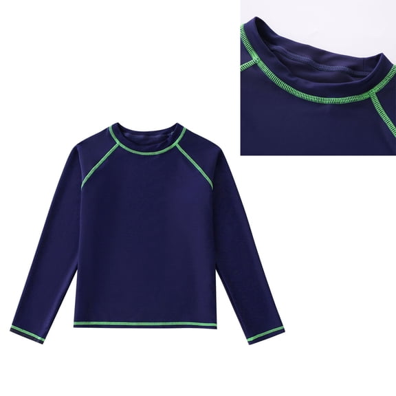 Rash Guard Swim Shirts for Boys Long Sleeve Protection Sun Shirt Quick Dry Rashguard Water Swimming Shirts 8-10 Years