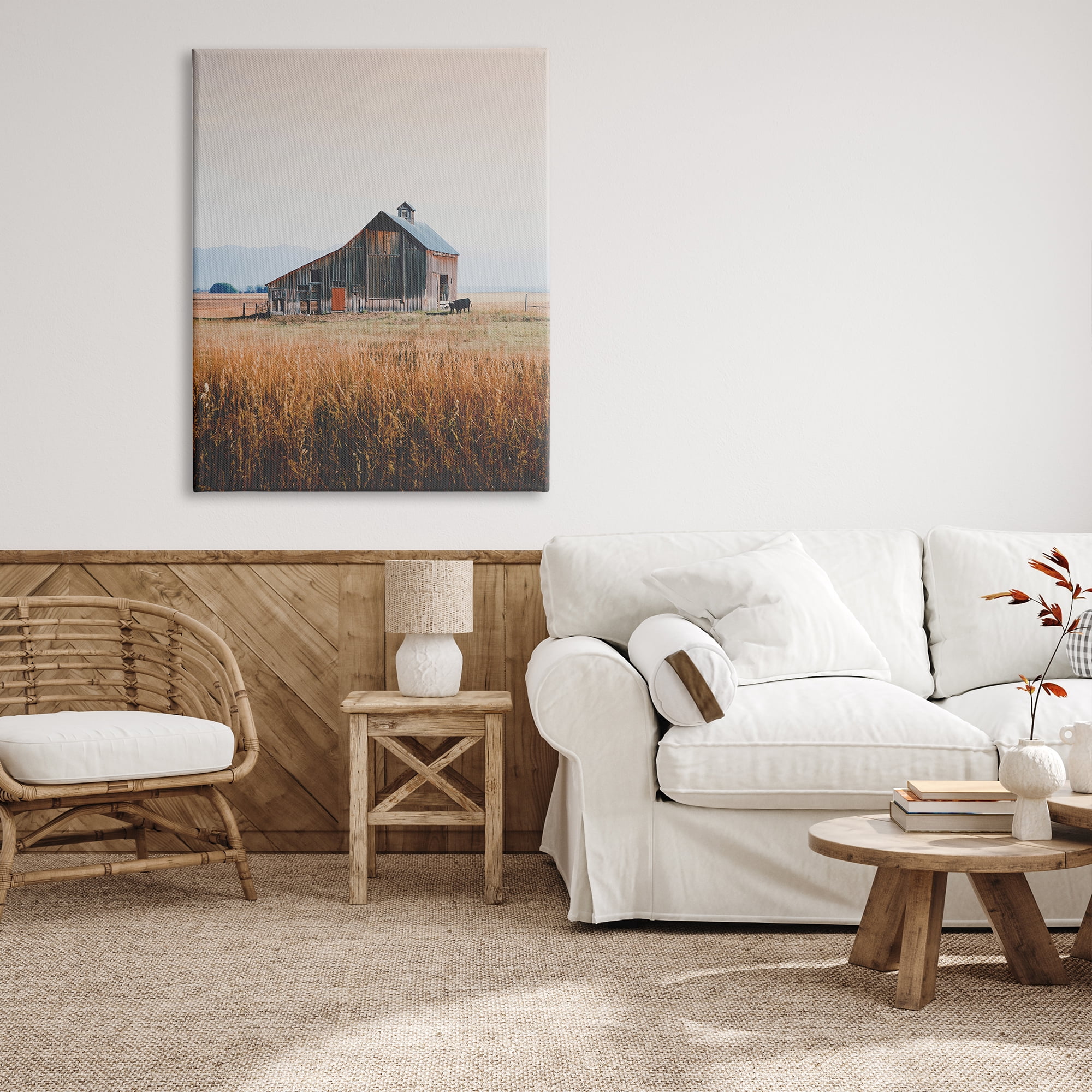 Stupell Industries Rural Barn Landscape Nature Photography Gallery Wrapped Canvas Print Wall Art, 36 x 48