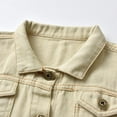 thumbnail image 4 of Esaierr Toddler Kid Baby Boy Girl Jean Jacket Long Sleeve Button Solid Color Cotton Casual Outerwear, 4 of 5