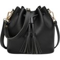 thumbnail image 1 of Double Messenger Bag Solid Color Single Shoulder Women's Tassel Messenger Bag Drawstring Crossbody Bag PU Leather Shoulder Bag Job Bags Mens, 1 of 5