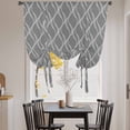 thumbnail image 3 of Wavy Lines Balloon Curtains for Windows, Bedroom Curtains 54 Inch Length, Abstract Minimalist Pattern Gray Tie Up Curtains Panels Thermal Insulated Bathroom Curtains Window 42"x54", 3 of 8