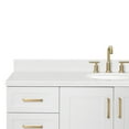 thumbnail image 3 of Ariel Taylor 60 In. Oval Sink Bathroom Vanity With Carrara White Quartz Countertop 1.5 Edge In White, 3 of 11