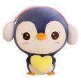 thumbnail image 1 of Heartbeating penguin doll wearing headphones and hugging heart stars penguin plush toy, 1 of 5