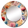 thumbnail image 2 of Designart "Soft Spectrum Botanical II" Botanical Rund Mirror For Wall Decor - Large Blue Round Printed Mirror -Bohemian Round Living Room Mirror - 29" x 29", 2 of 6