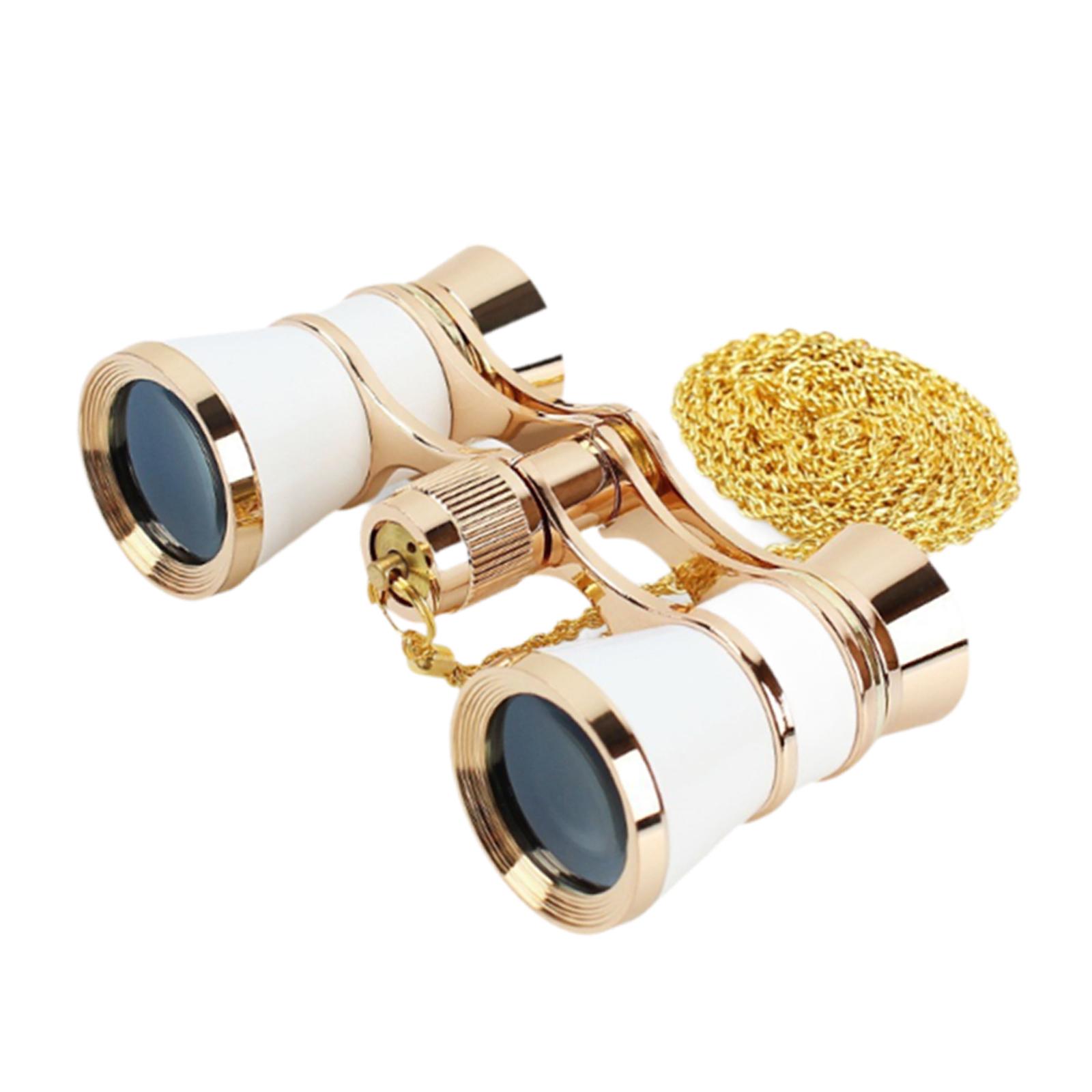 Wzmzjy 3x25 Theater Binoculars Multifunctional Telescope for Travel Musical Concert White