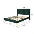 thumbnail image 2 of Tslinn Adult Full Modern Full Size Velet Platform Bed, Ink Green, 2 of 3