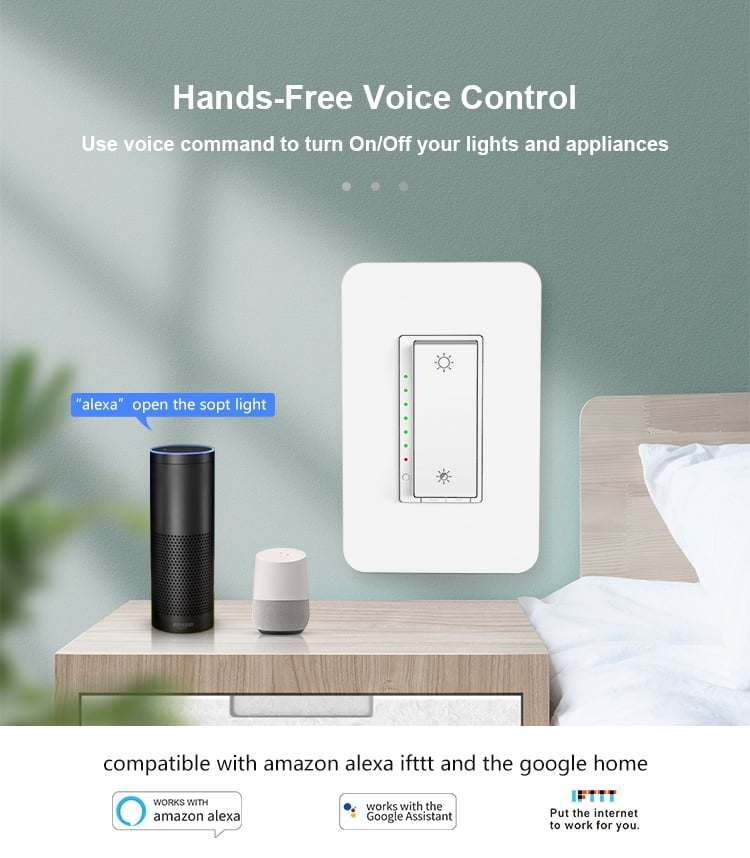 Feit Electric Wi-Fi Smart Dimmer 3 Way Single Pole Switch Google Assistant  Alexa
