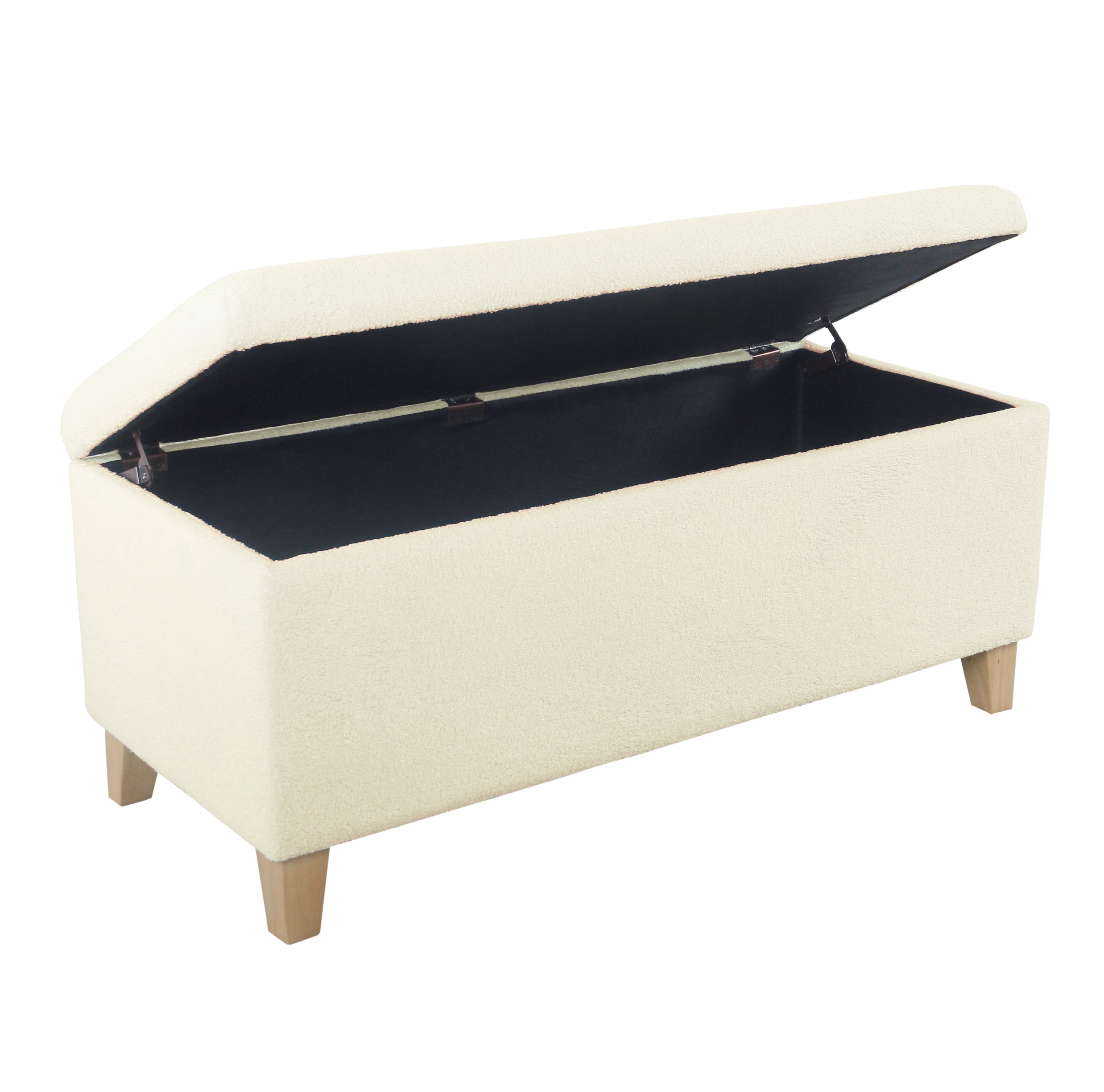 Rustic Farmhouse Entryway Storage Bench, Cream
