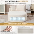 thumbnail image 6 of Leumius 68" Chaise Lounge Chair Indoor,Oversized Corduroy Upholstered Boneless Sofa Bed,Deep Seat Sleeper Couch Reading Chairs,Comfy Cloud Sofas Couches for Living Room,No Assembly Required,Beige, 6 of 11