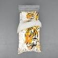 thumbnail image 2 of Ambesonne Animal Bedding Set 4 Pcs, Vector Wildlife Tiger, Queen, Orange, 2 of 3