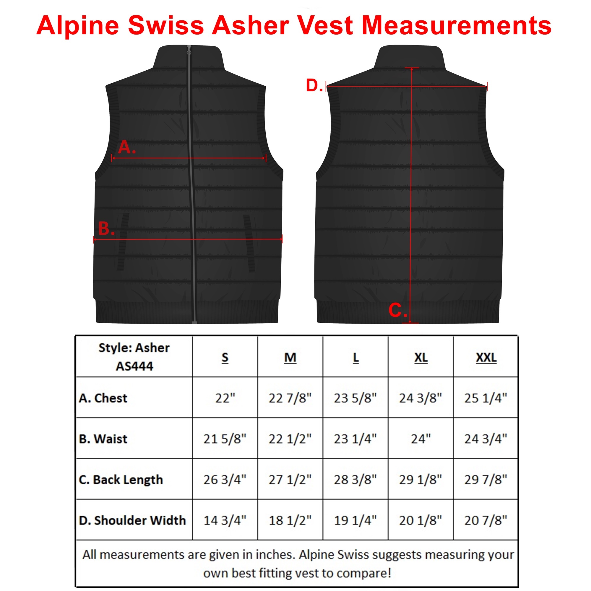 Alpine Swiss Mens Lightweight Down Alternative Puffer Vest Sleeveless Jacket - image 5 of 7