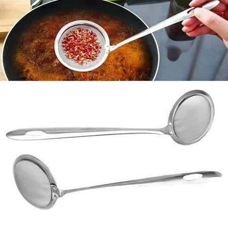 

HYmarket Stainless Steel Mesh Spoon Sifter Sieve Kitchenware Cooking Skimmer Strainer