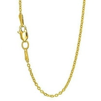 JewelStop 14k Yellow Gold 1.5 mm Forsantina Chain Necklace, Lobster Claw Clasp - 16 inches, 1.3gr.