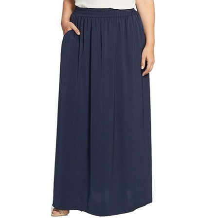 Sejour - Sejour NEW Navy Blue Women's Size 1X Plus Stretch Maxi Skirt ...